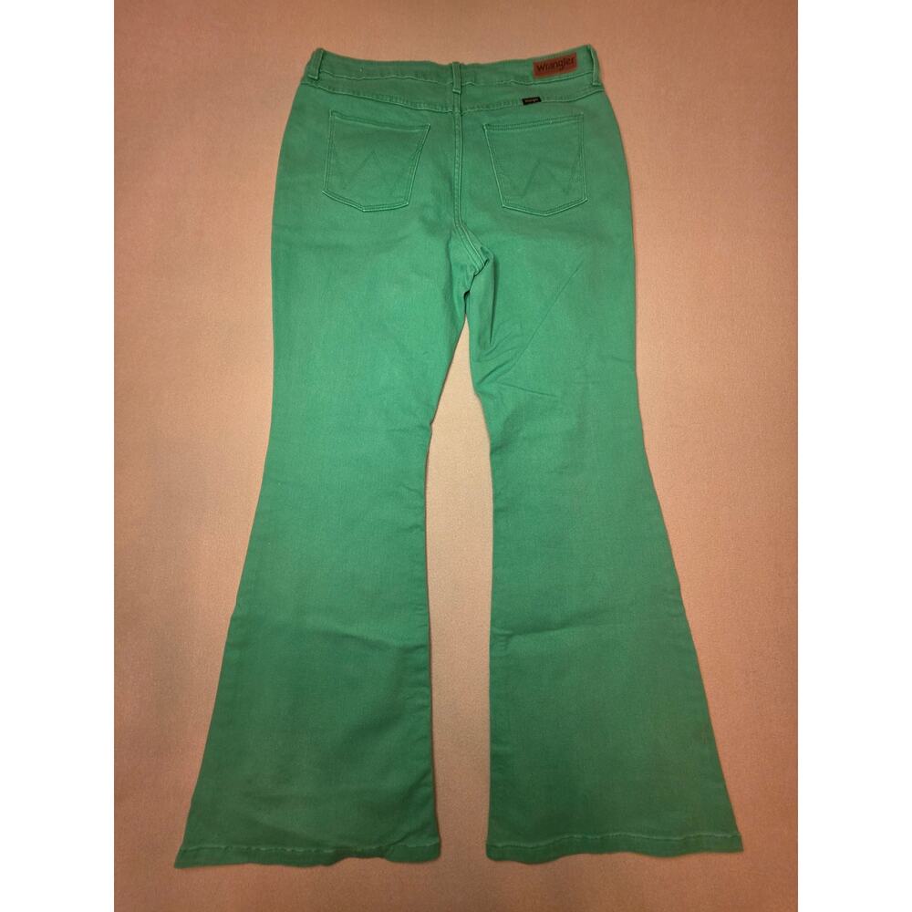 Wrangler High-Rise Fierce Flare Jeans Green Sz 14/32x32 NWT - Picture 3 of 7